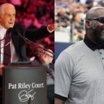 Pat Riley (L), Shaquille O'Neal (R)