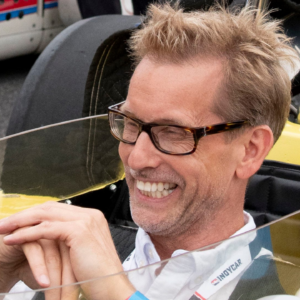 Kenny Brack prepares to drive a historic car Sunday, May 26, 2024, ahead of the 108th running of the Indianapolis 500 at Indianapolis Motor Speedway.