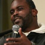 Michael Vick speaks of his at the Wilmington Library as part of 'The Cookout' Black History Month speaker series, Wednesday, Feb. 12, 2025.