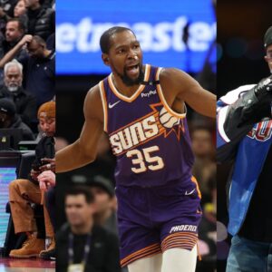 Drake(L), Kevin Durant(Center), and Kendrick Lamar(R)