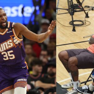 Kevin Durant (L) and Matt Barnes (R)