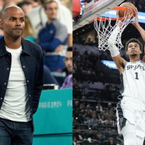 Tony Parker(L) and Victor Wembanyama(R)