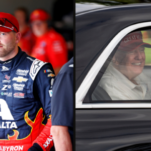 William Byron (L) and Donald Trump (R). Image Credits: Imagn.