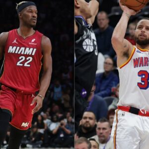 Jimmy Butler (L) and Stephen Curry (R)