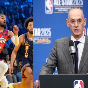 Trae Young and Adam Silver