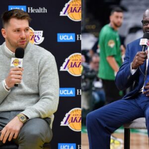 Luka Doncic (L) and Shaquille O'Neal (R)