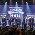 Representatives of each Hall of Fame induction class during the Induction Ceremony at Charlotte Convention Center Crown Ballroom.