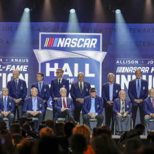 Representatives of each Hall of Fame induction class during the Induction Ceremony at Charlotte Convention Center Crown Ballroom.
