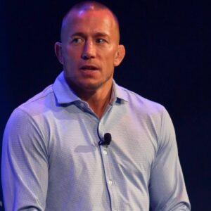UFC fighter Georges St-Pierre speaks at An Evening With Georges St-Pierre at The Star on August 7, 2018 in Sydney, Australia An Evening with Georges St-Pierre Sydney