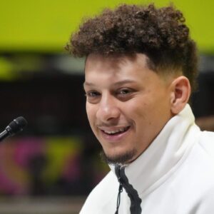 Kansas City Chiefs quarterback Patrick Mahomes (15) during Super Bowl LIX Opening Night at Ceasars Superdome.