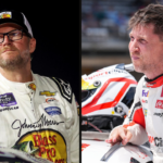 Dale Earnhardt Jr. (L) and Denny Hamlin (R). Image Credits: Imagn.