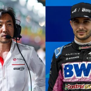 Ayao Komatsu (L) and Esteban Ocon (R)