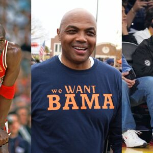 Michael Jordan(L), Charles Barkley(Center), and Spike Lee(R)