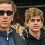 Recruit Arch Manning, right, and his father Cooper Manning before the game between Clemson and Florida State at Memorial Stadium.