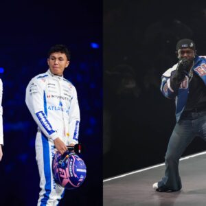 Carlos Sainz, James Vowles, Alex Albon, and Kendrick Lamar