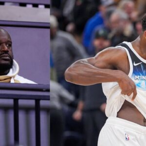 Shaquille O'Neal (L), Anthony Edwards (R)