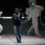 Feb 9, 2025; New Orleans, LA, USA; Recording artist Kendrick Lamar performs during the halftime show of Super Bowl LIX between the Philadelphia Eagles and the Kansas City Chiefs at Ceasars Superdome. Mandatory Credit: Kirby Lee-Imagn Images