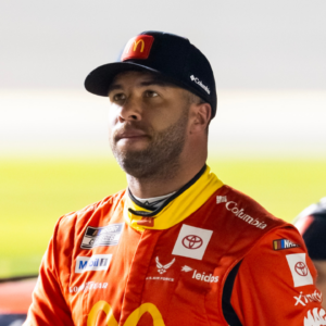 Feb 12, 2025; Daytona Beach, Florida, USA; NASCAR Cup Series driver Bubba Wallace (23) during qualifying for the Daytona 500 at Daytona International Speedway.