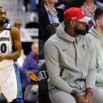 Gilbert Arenas (L), LeBron James and Luka Doncic (R)