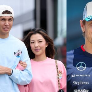 Alex Albon and Lily Muni He (L) and Logan Sargeant (R)