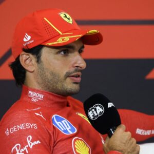 Carlos Sainz of Ferrari attends a press conference, PK, Pressekonferenz after Formula 1 Abu Dhabi Grand Prix at Yas Marina Circuit on December 8th, 2024 in Abu Dhabi, United Arab Emirates