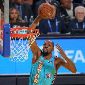 Kevin Durant NBA: All Star Game-Candaces Rising Stars at Shaqs OGs