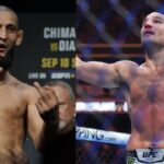 Khamzat Chimaev (L), Sean Strickland (R)