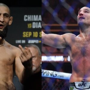 Khamzat Chimaev (L), Sean Strickland (R)