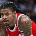 Memphis Grizzlies guard Ja Morant (12) in the first half against the Indiana Pacers at Gainbridge Fieldhouse. Mandatory Credit: Trevor Ruszkowski-Imagn Images