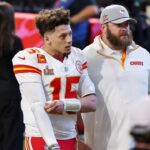 Kansas City Chiefs quarterback Patrick Mahomes (15) walks off the field after losing against the Philadelphia Eagles in Super Bowl LIX at Caesars Superdome.
