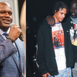 Shaquille O'Neal with son Shareef
