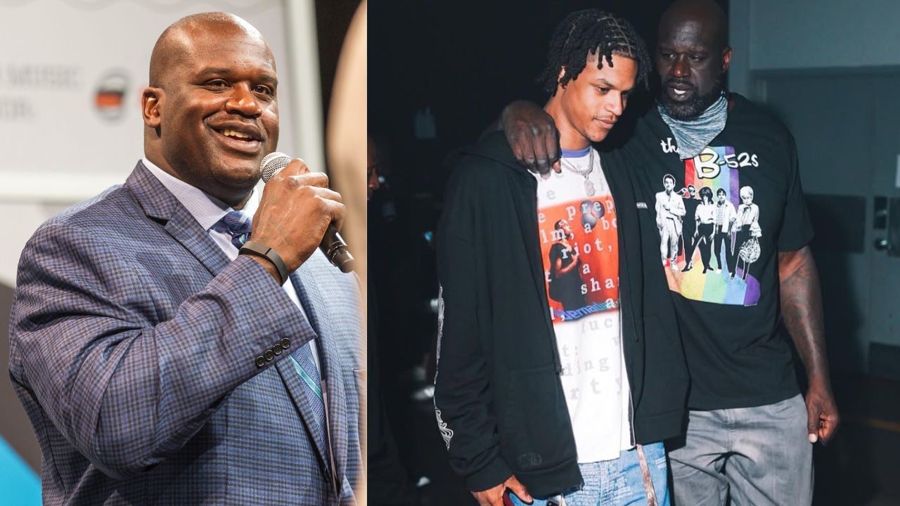 Shaquille O'Neal with son Shareef