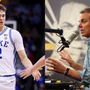 Cooper Flagg (Left) and Colin Cowherd (Right)