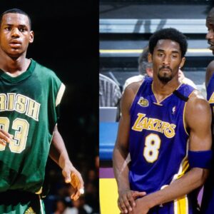 LeBron James (L), Kobe Bryant (C), Shaquille O'Neal (R)