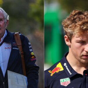 Helmut Marko (L) and Liam Lawson (R)