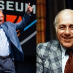 Larry Bird(L) and Red Auerbach(R)