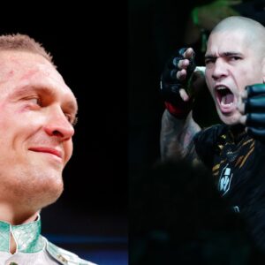 Oleksandr Usyk (L), Alex Pereira (R)