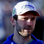 NASCAR Cup Series driver Daniel Suarez (99) walks the track before practice for the Clash at Bowman Gray at Bowman Gray Stadium.