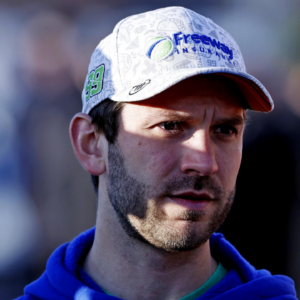 NASCAR Cup Series driver Daniel Suarez (99) walks the track before practice for the Clash at Bowman Gray at Bowman Gray Stadium.