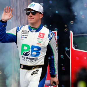 NASCAR Cup Series driver John Hunter Nemechek (42) walks out onto the stage for driver introductions before the EchoPark Automotive Grand Prix at Circuit of the Americas.