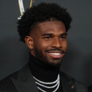 Shedeur Sanders on the red carpet before Super Bowl LIX NFL Honors at Saenger Theatre.