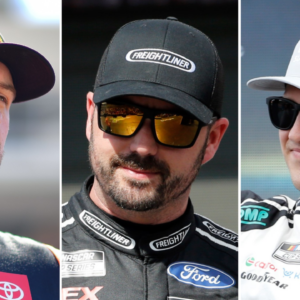 (L-R) NASCAR Cup Series drivers Chase Briscoe, Josh Berry and Ryan Preece.