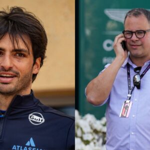 Carlos Sainz (L) and Ted Kravitz (R)