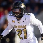 Oct 19, 2024; Tucson, Arizona, USA; Colorado Buffalos safety Shilo Sanders (21) against the Arizona Wildcats at Arizona Stadium.