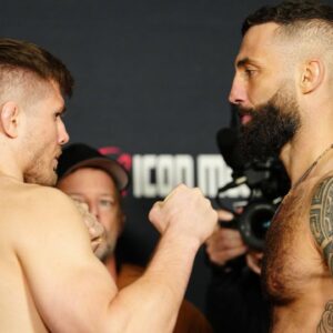 : Marvin Vettori and Roman Dolidze face-off for the official weigh-ins at UFC Fight Night