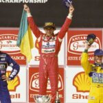 WINNER AYRTON SENNA ON MCLAREN FORD SECOND DAMON HILL ON WILLIAMS RENAULT AND THIRD MICHAEL SCHUMACHER ON BENETTON FORD