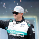 NASCAR Cup Series driver Ryan Preece (60) walks out onto the stage for driver introductions before the EchoPark Automotive Grand Prix at Circuit of the Americas.
