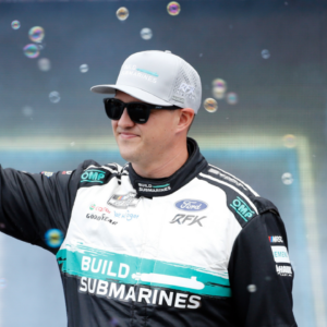 NASCAR Cup Series driver Ryan Preece (60) walks out onto the stage for driver introductions before the EchoPark Automotive Grand Prix at Circuit of the Americas.