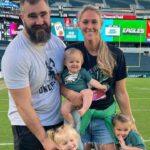 Kylie kelce with husband Jason kelce and their three daughters.