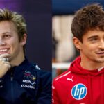 Liam Lawson (L) and Charles Leclerc (R)